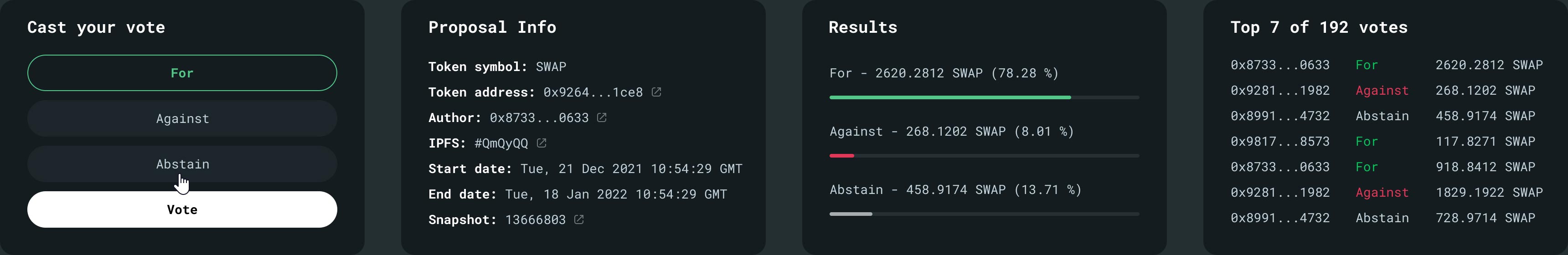 Main features demo screen